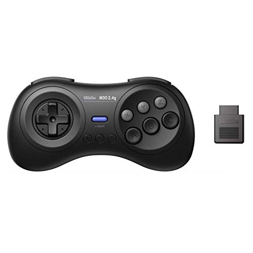 8Bitdo M30 2-4G Wireless Controller Gamepad for The Original Sega Genesis and Sega Mega Drive-Black 2-4G Version