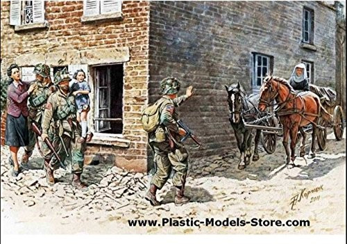 FRANCE 1944 US PARATROOPERS   CIVILIANS WWII 1-35 MASTER BOX 3578
