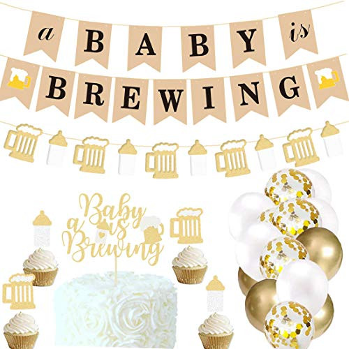 A Baby is Brewing Baby Shower Decorations Banner Set Gender Reveal Party Decoration Supplies Diaper Party Decor Baby Brewing Cake Topper Sign with Beer Mug Baby Bottle Design Pre-Strung A Baby is Brewing Baby Shower Decorations Banner Set Gender Reveal Party Decoration Supplies Diaper Party Decor Baby Brewing Cake Topper Sign with Beer Mug Baby Bottle Design Pre-Strung