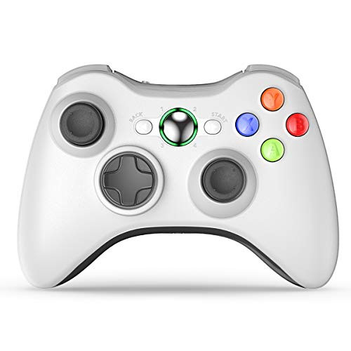 Wireless Controller for Xbox 360  VOYEE Enhanced Controller with Upgraded Joystick for Microsoft Xbox 360- Slim-PC Windows 10 8 7 White
