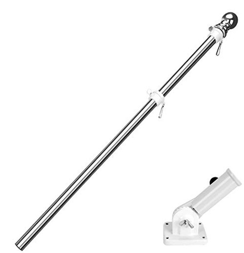 Termation Flag Pole with Bracket - 6 FT Flagpole Kit for American Flag - Stainless Steel Professional Flag Pole for House Garden Yard - Residential or Commercial Flag Pole Flag Pole with Bracket