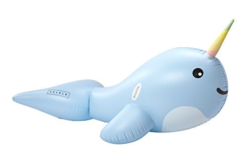 Giant Narwhal Inflatable Pool Floats  Ride On Raft Floats for Adults and Kids - Large Inflatable Pool Rafts for the Beach  Lake or Swimming Pools - Cute Animal Pool Toys for Lounging or Pool Party Fun