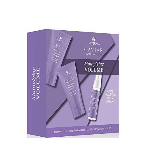 Alterna Caviar Anti-Aging  Mutiplying Volume Consumer Kit with Shampoo 1-35 Fl- Oz-  Conditioner 1-35 Fl- Oz-  Styling Mist 0-85 Fl- Oz- Personal Size  Travel Size