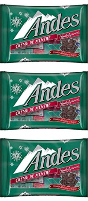 Andes Creme De Menthe Mints Bulk Festive Christmas Holiday Candy Pack of 3 9-5 oz Andes Creme De Menthe Mints Bulk Festive Christmas Holiday Candy Pack of 3 9-5 oz