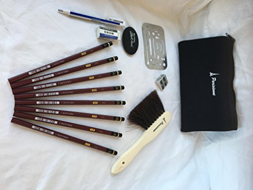 Parisienne Sketch Kit - 15 pieces including 8 Mitsibishi Hi-Uni graphite pencils