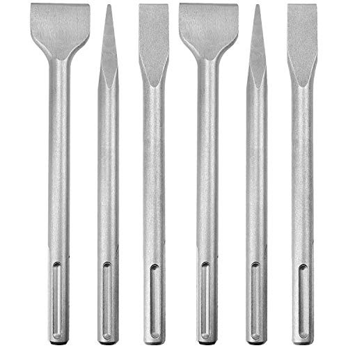 6-Piece SDS Max Chisel Set  CBTONE Concrete Drill Bit Set Rotary Hammer Bits Chisel Set Including Point Chisel  Flat Chisel and Scaling Chisel