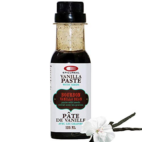 Epicureal Premium Gourmet Bourbon Vanilla Paste with Seeds 125ml 4-23oz Made in Canada Using Genuine Madagascar Vanilla Beans GMO FREE Epicureal Premium Gourmet Bourbon Vanilla Paste with Seeds 125ml 4-23oz Made in Canada Using Genuine Madagascar Vanilla Beans GMO FREE