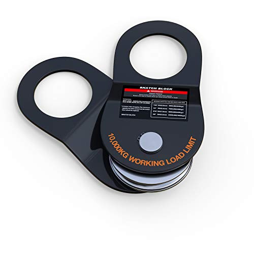 leofit Recovery Winch Snatch Block 22000LB-10T Capacity Heavy Duty Off-Road Emergency Accessories Black