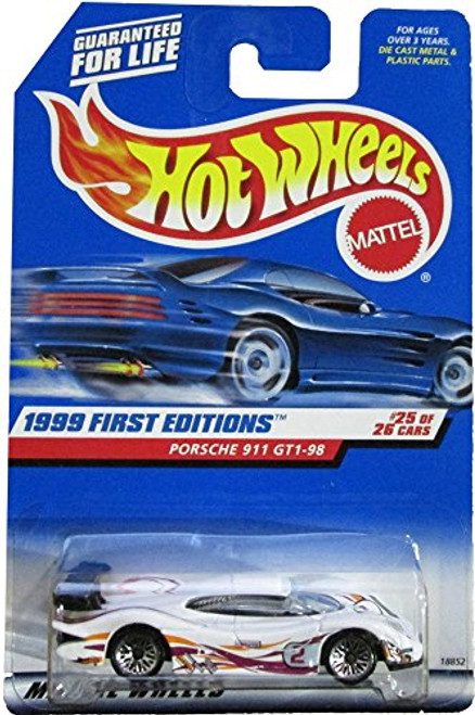 Hot Wheels 1999 1 64 Scale White First Editions Porsche 911 GT1-98 Die Cast Car 25-26 Hot Wheels 1999 1 64 Scale White First Editions Porsche 911 GT1-98 Die Cast Car 25-26