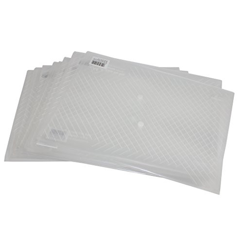 Zoohot folder with pockets,DELI Premium Quality Poly Clear Document envelopes with Snap Button, US Letter or A4 Size,Water/tear Resistant, Pack of 10,White