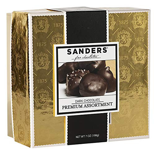 Sanders Boulevard Premium Dark Chocolate Assorted Gold  Chocolate Gift Box  14 Pieces  7 oz
