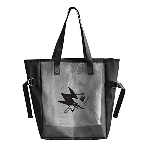 Littlearth Productions NHL San Jose Sharks Black Mesh Reusable Fabric Tailgate Tote Bag with Black Vinyl Team Logo