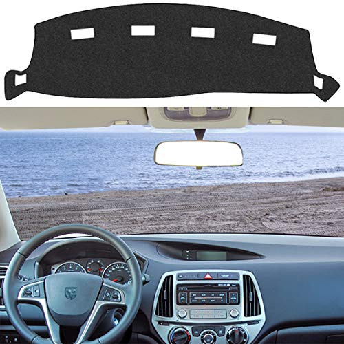 SAILEAD Dash Cover Mat Compatible with 2002-2005 Dodge Ram 1500 2500 3500 Custom Fit Dashboard Cover Easy Installation Black