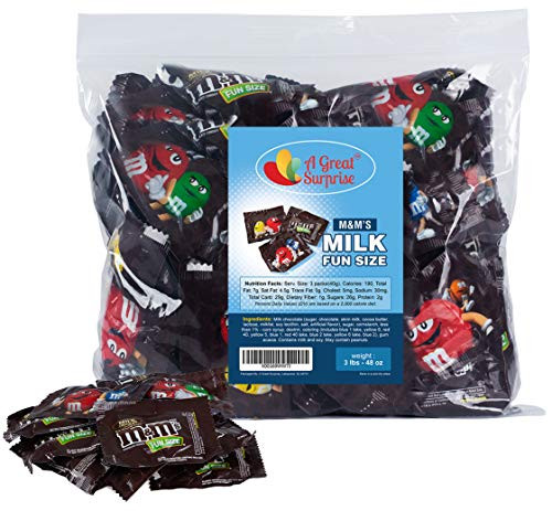 M Ms Fun Size Milk Chocolate - Brown Candy - 3 LB Bulk Candy