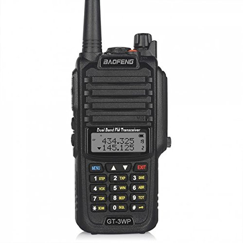 BaoFeng 1 Pack GT-3WP PoFung GT-3WP Dual Band Two-way Radio, Waterproof Dustproof IP67 Walkie Talkie Transceiver, VHF/UHF 136-174/400-520MHz, Black