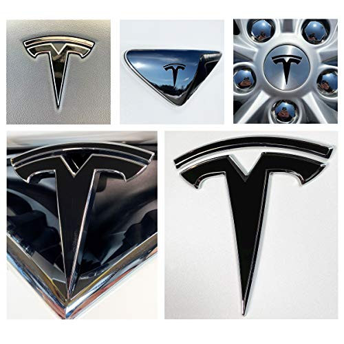 Custom Cut Graphics Tesla Model X Logo Decal Wrap 14-pc Set Gloss Black