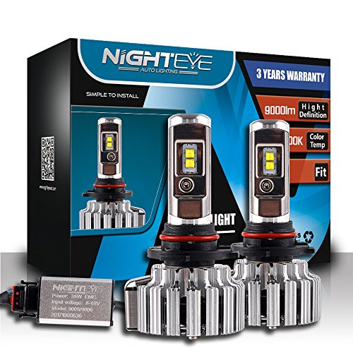 9005/HB3 CREE LED Automobile Headlight Bulbs with Advanced LED Chip and All-in-One Conversion kit-80W/12,000LM/6,000K With 3 Years Warranty