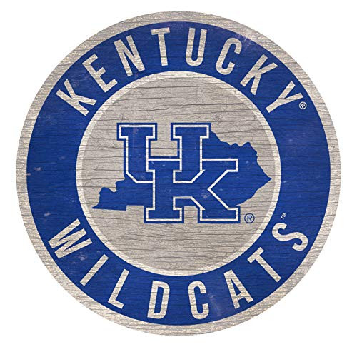 Fan Creations NCAA Kentucky Wildcats 12  Circle with State and Team Logo Wood Sign