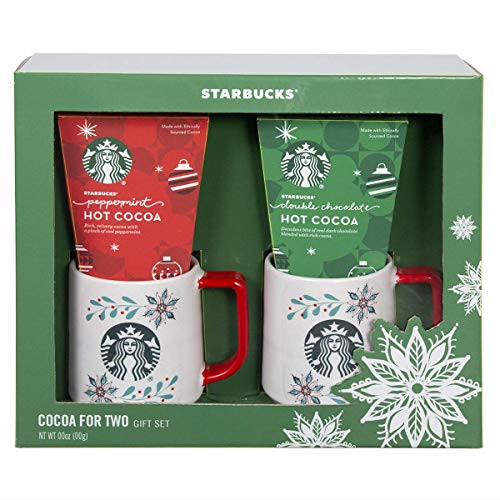 Thoughtfully Gifts  Starbucks Cocoa for 2  Includes 2 Starbucks Mugs and 2 Cocoa Packets