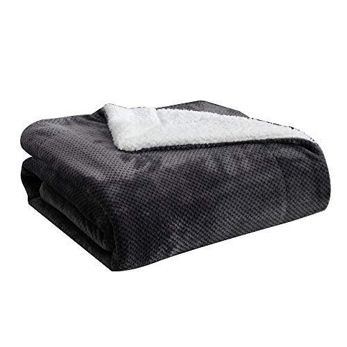 SOCHOW Waffle Sherpa Fleece Throw Blanket Super Soft Fuzzy Warm Lightweight Fluffy Reversible Plush Blanket for Bed Sofa Couch 50 x 60 Inches Dark Grey SOCHOW Waffle Sherpa Fleece Throw Blanket Super Soft Fuzzy Warm Lightweight Fluffy Reversible Plush Blanket for Bed Sofa Couch 50 x 60 Inches Dark Grey