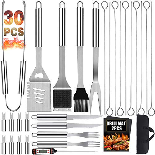 N-K BBQ Grilling Tools Set-Premium Stainless Steel Grill Kit -30 PCS Professional Grill Accessories Utensils Set for Outdoor Picnic Camping-
