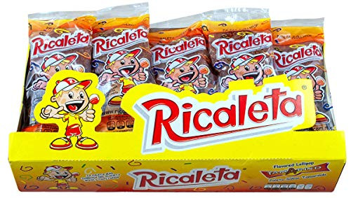 Ricaletas Paletas Dulces Mexicanos Ricaleta Mexican Candy Box 25 Count  Paletas Ricaletas Tamarindo Dulces Mexicanos Tamarind Lollipops Bulk  Cute Lollipop Keeper Bag Bundle