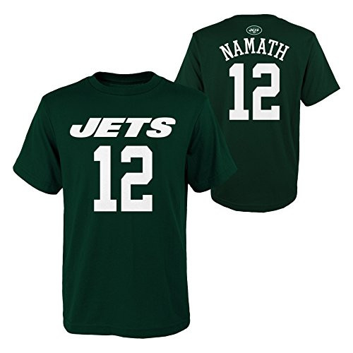NFL New York Jets Youth Boys  Retired Player Mainliner  Name Short sleeve Tee  M10-12  Hunter