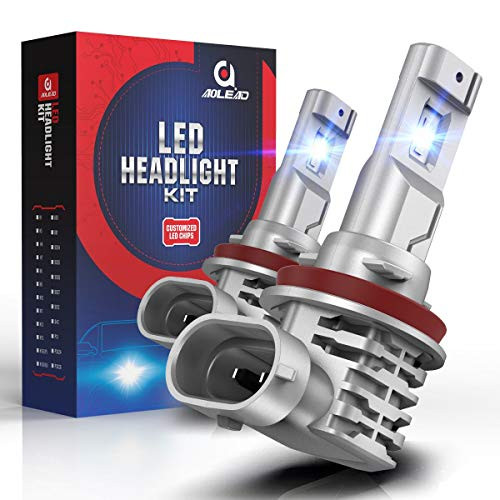 Aolead H11 H8 H9 LED Headlight Bulb 50W 6500K Cool White Fanless  Conversion Kit All In One