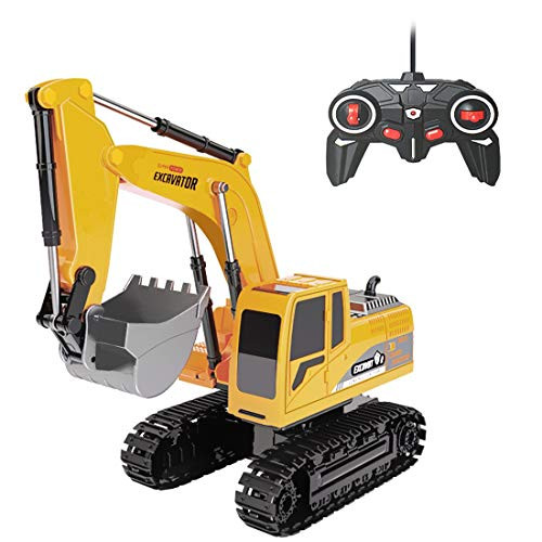 RC Excavator Remote Control Tractor Excavator Full Functional Construction Vehicle with Flashlights  1-24 Construction Vehicles Truck with Rechargeable RC Truck Excavator for Kids Toys Hobby Gifts