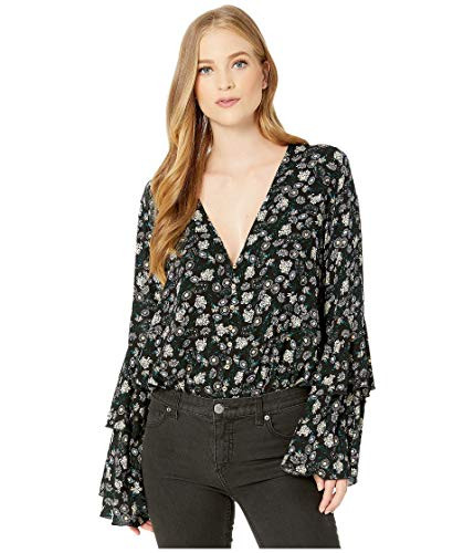 Free People She s Dainty Bodysuit Black Combo MD Women s 8-10