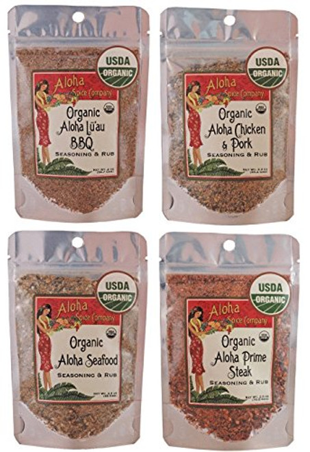 Organic Aloha Spice Company Seasoning   Rub Variety Set