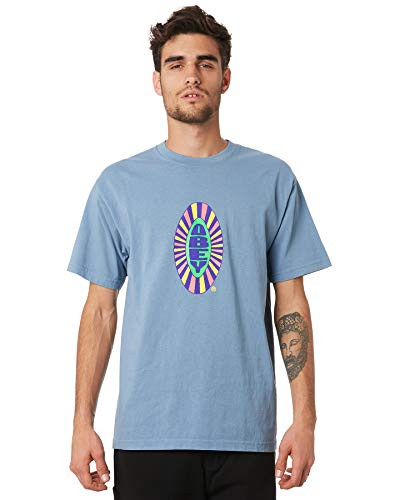 Obey Men s Heavy Weight Classic Psych Heavyweight Box TEE  Pacific Blue  Large