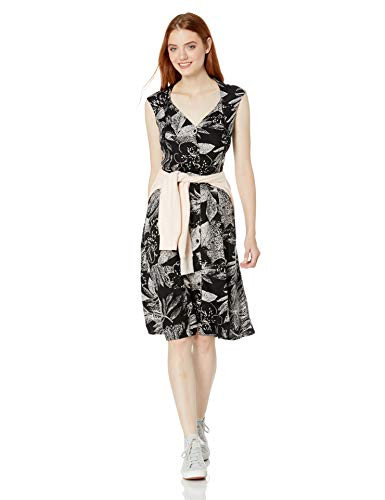 Volcom Junior s Women s Do Tell Button Front Midi Dress  Black Combo  Small