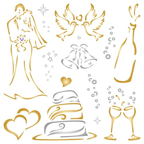 Wedding Stencil  10 x 10 inch M - Decor Stencils for Painting Template