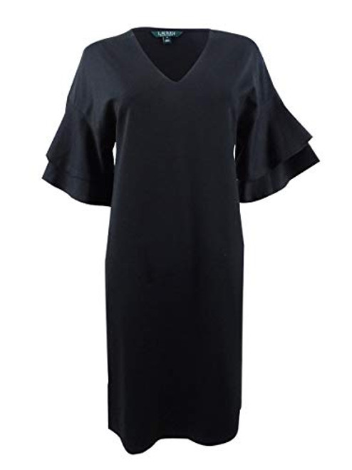 LAUREN RALPH LAUREN Raeyana Women s Flutter Sleeve Mini Dress Black Size S
