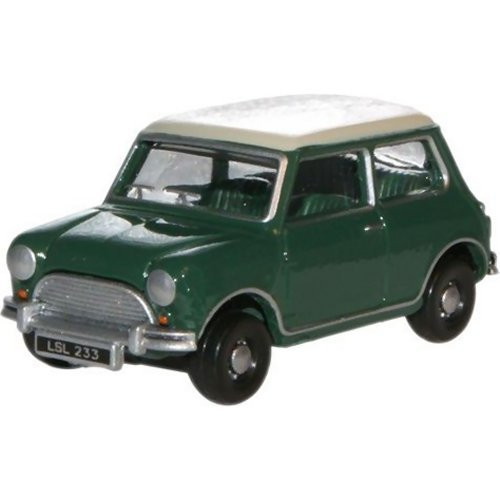 Oxford Diecast Model 1:76 Almond Green Old English White Austin Mini Collectable