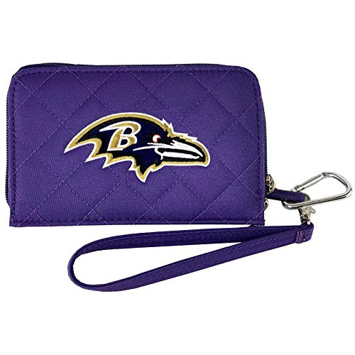 NFL Baltimore Ravens Womens Quilted Cell Phone Wallet with Embroidered Logo by Little Earth NFL Baltimore Ravens Womens Quilted Cell Phone Wallet with Embroidered Logo by Little Earth