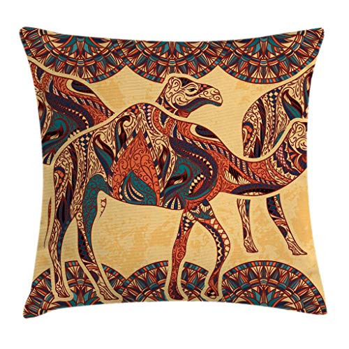 Ambesonne Tribal Throw Pillow Cushion Cover  Camel Animals with Oriental Ornaments Folkloric Culture Image  Decorative Square Accent Pillow Case  24  X 24   Orange Yellow Ambesonne Tribal Throw Pillow Cushion Cover  Camel Animals with Oriental Ornaments Folkloric Culture Image  Decorative Square Accent Pillow Case  24  X 24   Orange Yellow