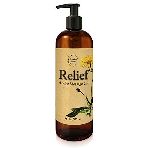 Relief Arnica Massage Oil for Massage Therapy   Home Use Therapeutic Massaging Oil Great for Lymphatic Drainage  Sore Muscles   Natural Joint Pain Relief with Arnica Montana   Lemongrass Essential Oil