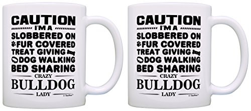 Dog Gifts for Dog Lovers Crazy Bulldog Lady Rescue Gift 2 Pack Gift Coffee Mugs Tea Cups White Dog Gifts for Dog Lovers Crazy Bulldog Lady Rescue Gift 2 Pack Gift Coffee Mugs Tea Cups White