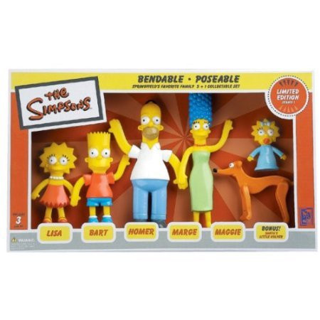 NJ Croce Simpsons Family Bendable Action Figure Box Set