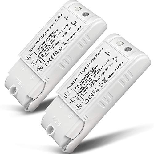 2 Pack WiFi Dimmer Switch  Bresuve Dimmer Switch Module DIY Wireless Module WiFi Light Switch Timmer Compatible with Alexa-Google Home