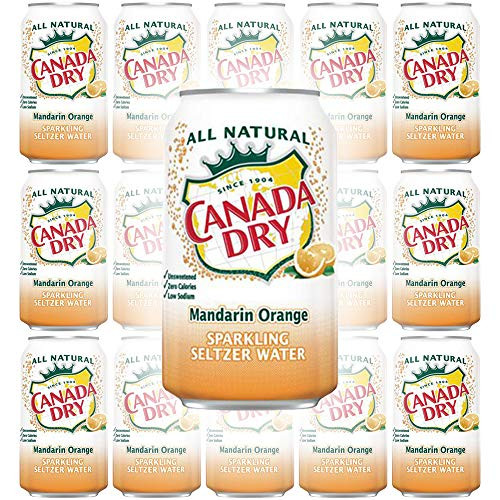 Canada Dry Mandarin Orange  Sparkling Seltzer Water  12oz Can Pack of 15  Total of 180 Oz
