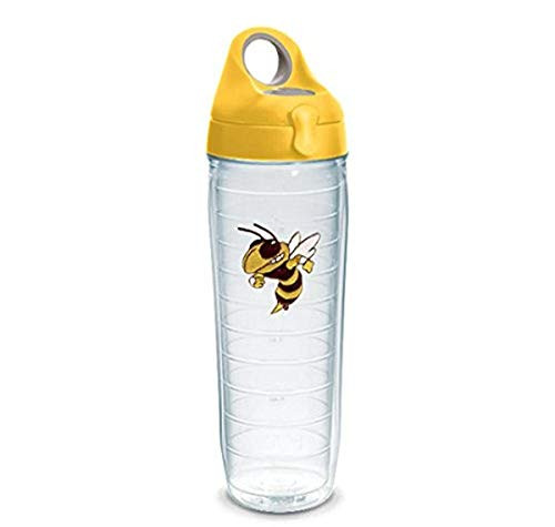 Tervis Georgia Tech Yellow Jackets Buzz Insulated Tumbler with Emblem Lid  24 oz Water Bottle  Clear