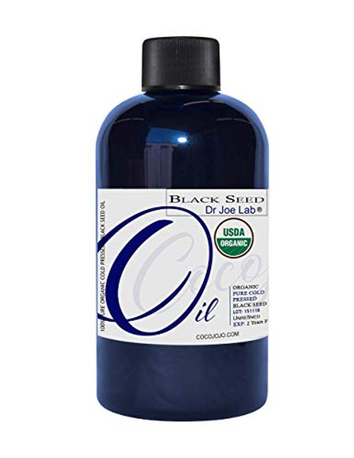 USDA CERTIFIED ORGANIC Black Seed Oil 8 oz 100  Pure Natural Black Cumin Seed Oil Unrefined Cold Pressed Extra Virgin Nigella Sativa Oil - Therapeutic Grade A Black Seed Oil Organic Cold Pressed