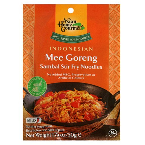 Asian Home Gourmet Mee Goreng Sambal Stir Fry Noodle Mix  1-75-Ounce Pouch Pack of 12
