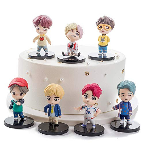 BTS Cake Topper Fingure Characters- Action Figure Toys Premium Cake Toppers and Party Favors for BTS Party Supplier-Dedicated to All Sisters and Fans Who Like BTS Original Shape