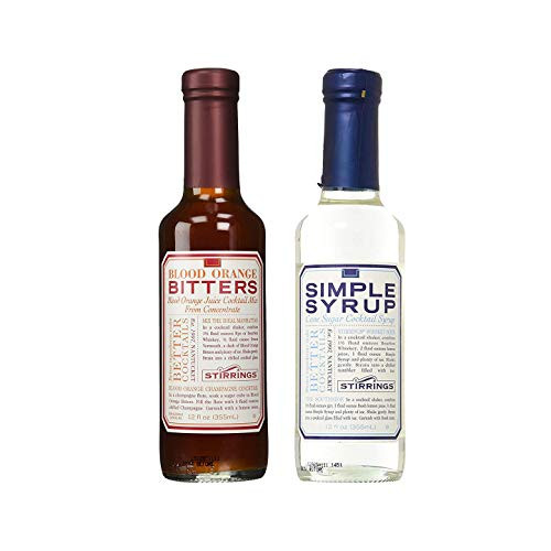 Stirrings Blood Orange Cocktail Bitters and Pure Cane Simple Syrup Cocktail Mixer 12 ounce bottle  Variety Pack
