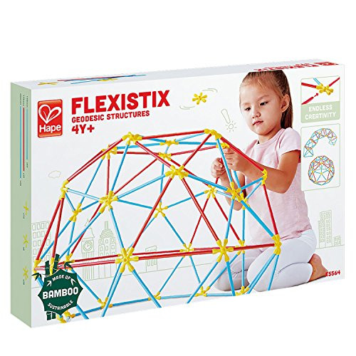 Hape Flexistix STEM Building Geodesic Structures, Featuring 177 Multi-Colored Bamboo Pieces