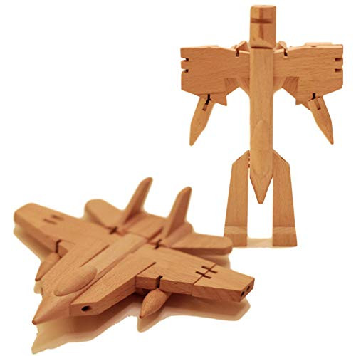 Bamloff WooBot - Wooden Robot Transforms into a Fighter Jet